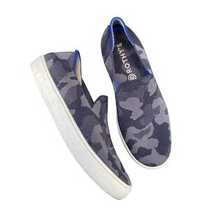 Rothy's Blue and Gray Camouflage Sneakers slip on size 8.5